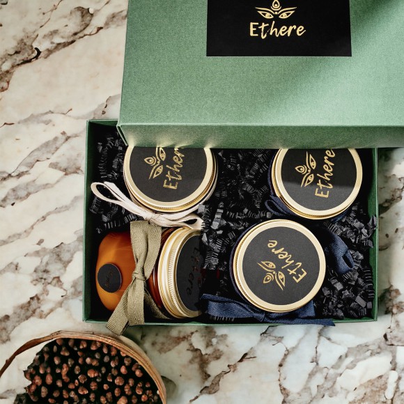 Soy candle gift set Ethere Premium Gold collection (480ml)