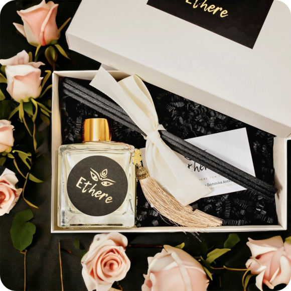 Dyfuzor zapachowy Ethere Luxury Collection 150ml + czarne patyczki