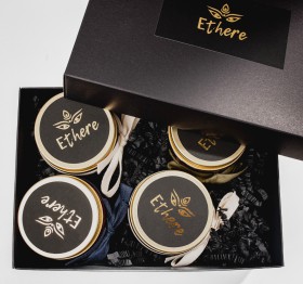 Soy candle gift set Ethere Premium Gold collection (480ml)