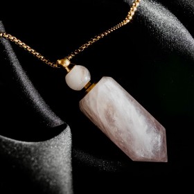 KLON ASORTYMENTU Perfume vial chain with Rose Quartz